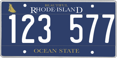 RI license plate 123577