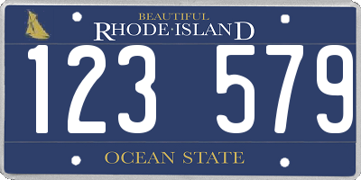 RI license plate 123579