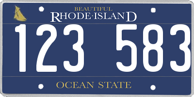 RI license plate 123583