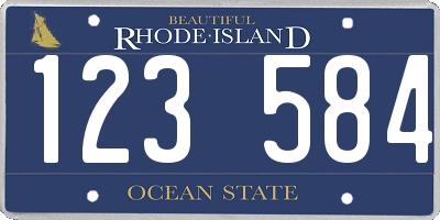 RI license plate 123584