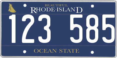 RI license plate 123585
