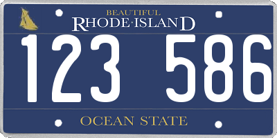 RI license plate 123586