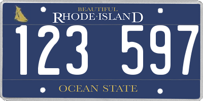 RI license plate 123597