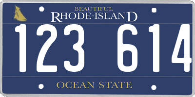 RI license plate 123614
