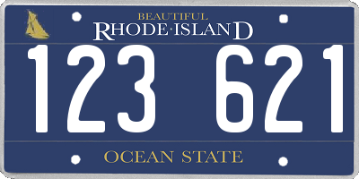 RI license plate 123621