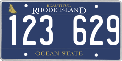 RI license plate 123629