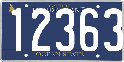 RI license plate 12363
