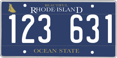 RI license plate 123631