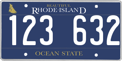 RI license plate 123632