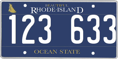 RI license plate 123633