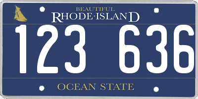 RI license plate 123636