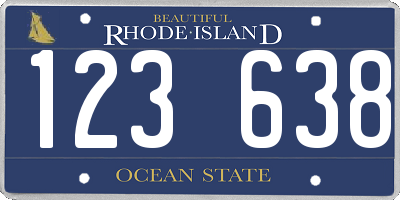 RI license plate 123638
