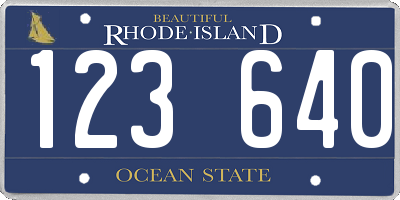 RI license plate 123640