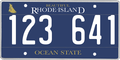 RI license plate 123641
