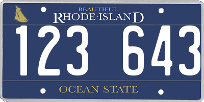 RI license plate 123643