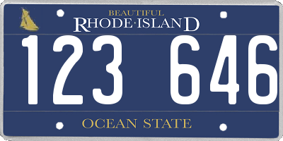 RI license plate 123646