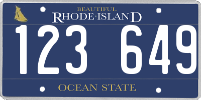 RI license plate 123649