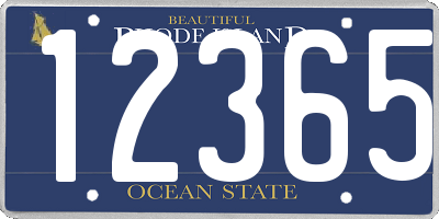 RI license plate 12365