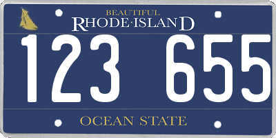 RI license plate 123655