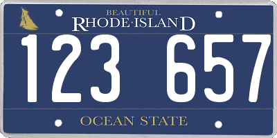 RI license plate 123657