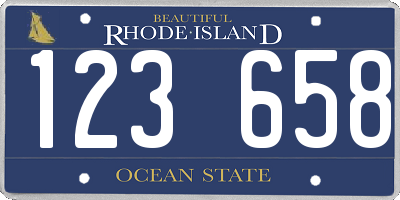 RI license plate 123658