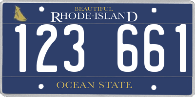 RI license plate 123661