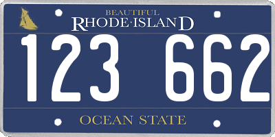RI license plate 123662