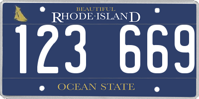 RI license plate 123669