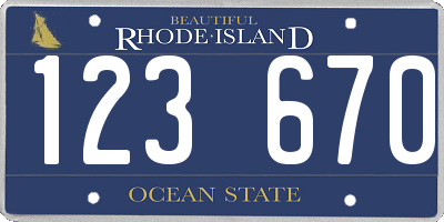 RI license plate 123670
