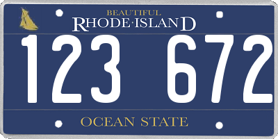 RI license plate 123672