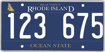 RI license plate 123675