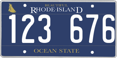 RI license plate 123676