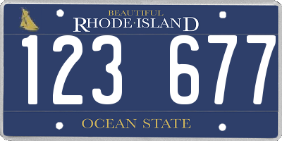 RI license plate 123677