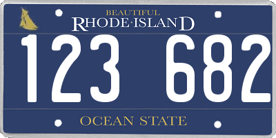RI license plate 123682