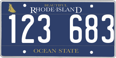 RI license plate 123683
