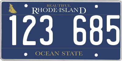 RI license plate 123685