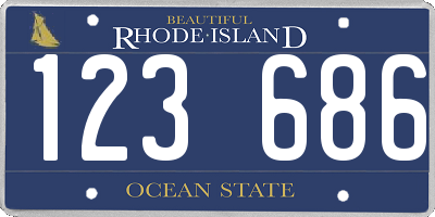 RI license plate 123686
