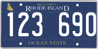 RI license plate 123690