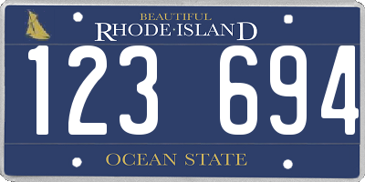 RI license plate 123694