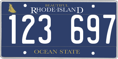 RI license plate 123697