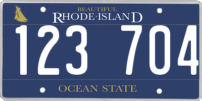 RI license plate 123704
