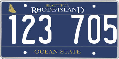RI license plate 123705