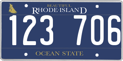 RI license plate 123706