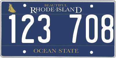 RI license plate 123708