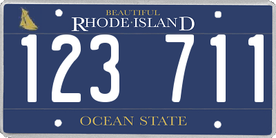 RI license plate 123711