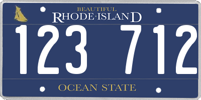 RI license plate 123712