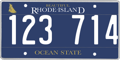 RI license plate 123714