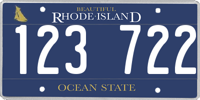 RI license plate 123722