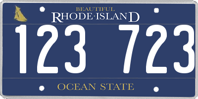RI license plate 123723