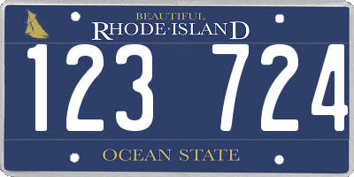 RI license plate 123724
